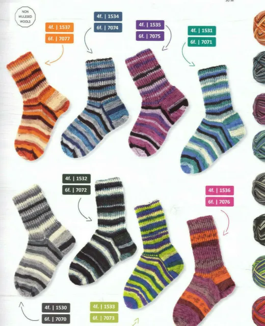 800 gr Wollpaket Sockenwolle Flotte Socke Aurelia, je eine Farbe im Set, 4fach