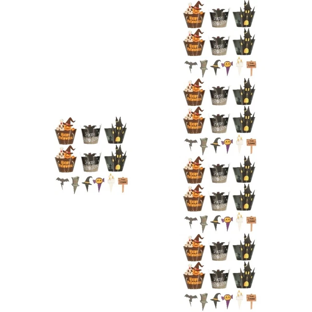 120 juegos de envolturas seguras para cupcakes de Halloween para regalos festival