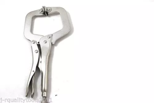 11" Locking C Clamp Adjustable Pliers Grip w/ Swivel Pad Vise Jaw