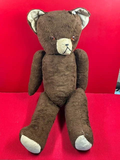 Ancien Ours En Peluche Pintel - 25 Cm - Mohair Et Paille - France 1940 - Teddy Bear