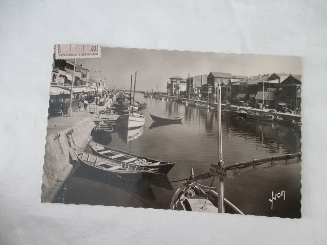 Cpsm 34 Palavas Les Flots Les 2 Banks Du Canal Old Postcard