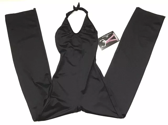 Motionwear Unitard Bodysuit Jumpsuit Halter Nylon Spandex # 6278 Black New Women 2