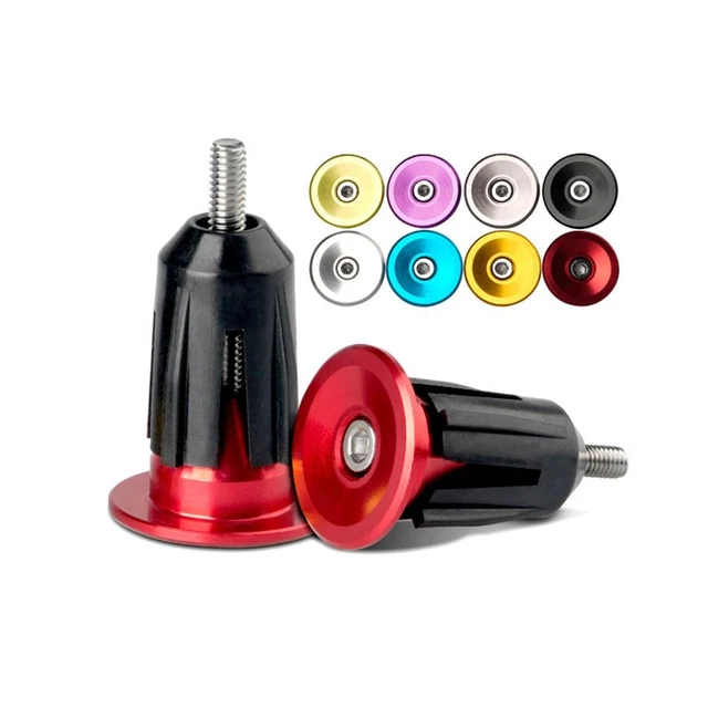 Embouts De Guidon Moto 22mm (7/8") - Alliage Aluminium Et Caoutchouc - Noir - Protection Et Décoration