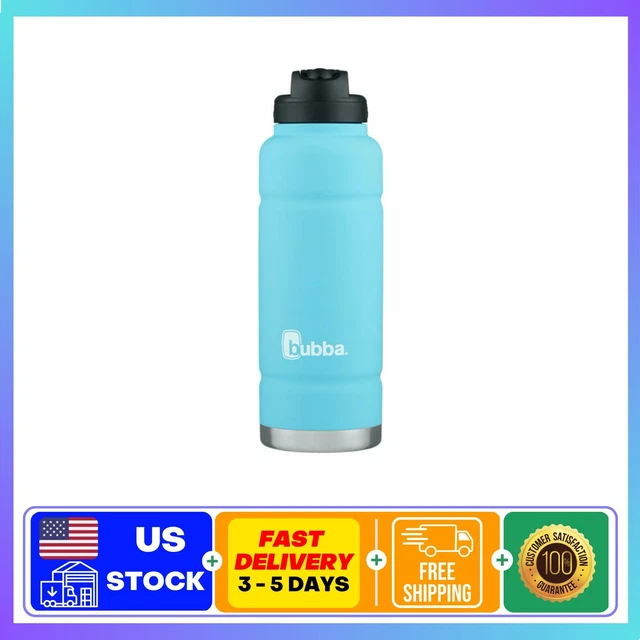 bubba Stainless Steel Trailblazer Water Bottle with Straw, Rubberized Blue,40 oz