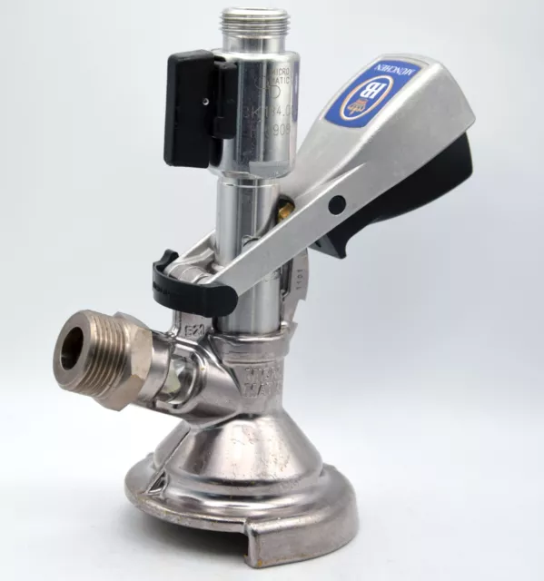 Zapfkopf mit Absperrhahn Flachfitting Typ A von Mirco Matic Keg Verschluss 3/4