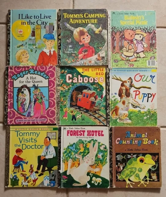 Bulk Lot 9 Vintage Classic Childrens Little Golden BOOKS ANIMALS CABOOSE RETRO