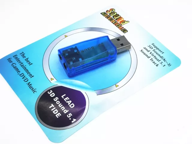 Mini External 3D USB Sound Card 5.1 Channel Audio Card Adapter  For PC Computer