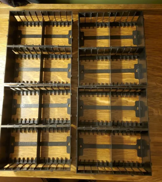8 X Vintage Purpax  10 Tape Cassette Holders Storage Racks Black. Holds 80 Total
