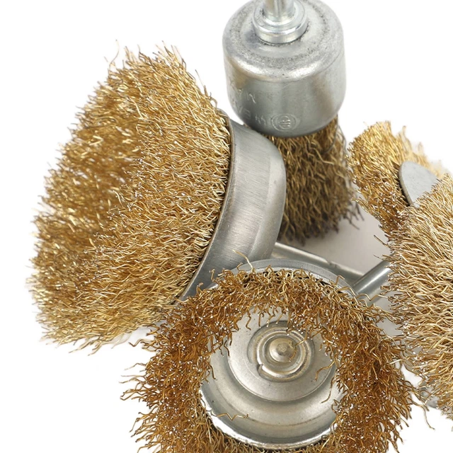 Coarse Crimped Wire Wheel Brush 5Pcs Wire Wheel Brush Stainless Steel Coarse