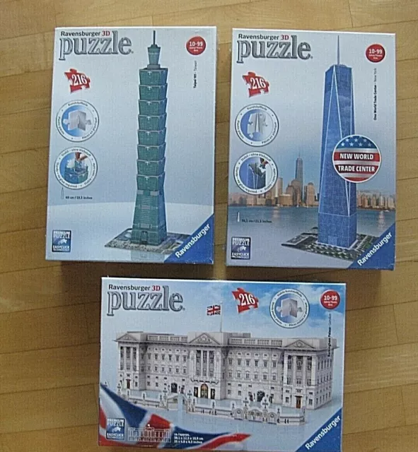 Ravensburger Puzzle 3D Taipei 101 /One World Trade Center -NY /Buckingham Palace