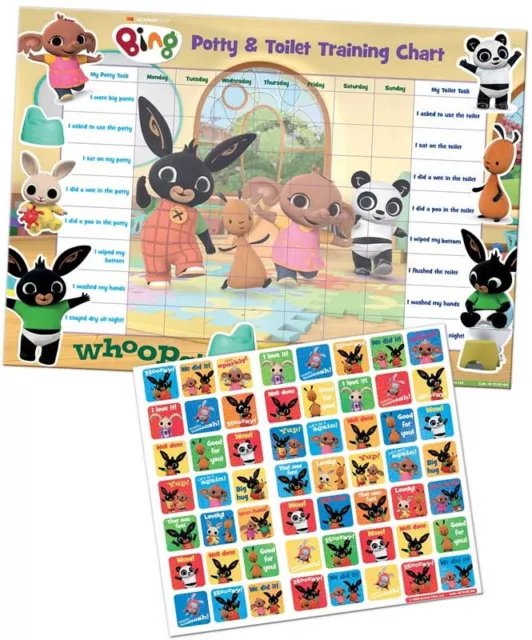 Bing Potty Toilet Training Reward Chart with 56 Stickers Official Product