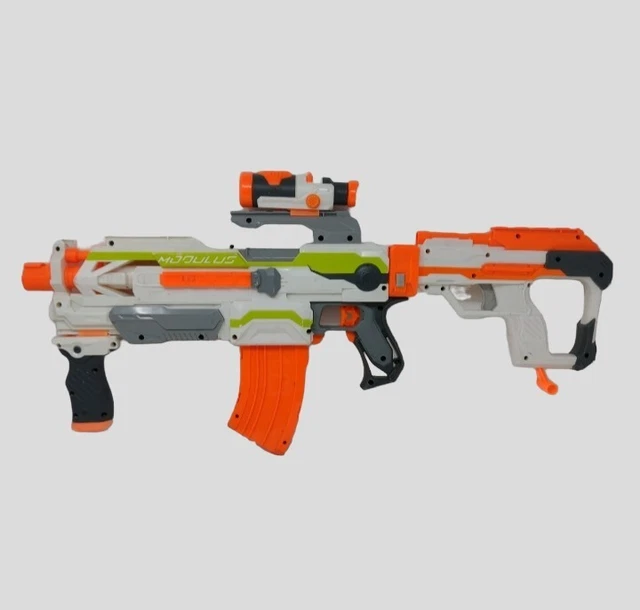 NERF MODULUS ECS-10 semi auto assault rifle Blaster Gun & one shot ...