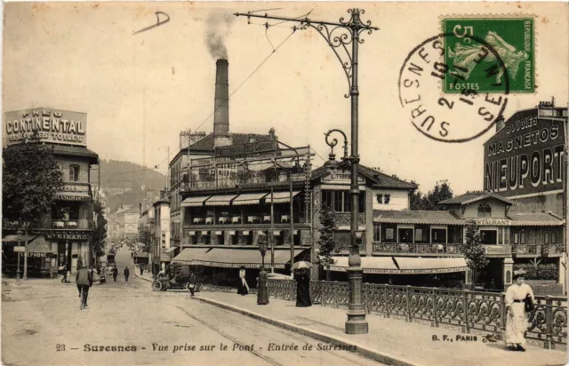 CPA SURESNES - view taken over the bridge - entrance of SURESNES (740659)