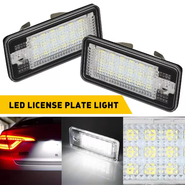 Full LED License Plate Light Lamp 6000K For Audi A3 S3 A4 S4 A6 C6 A8 S8 Q7 RS4