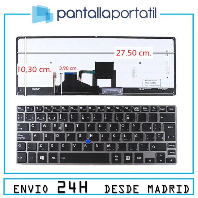 Repuesto Teclado español para TOSHIBA PORTEGE Z30T-A-10C Z30T-A-111 Z30T-A-11...