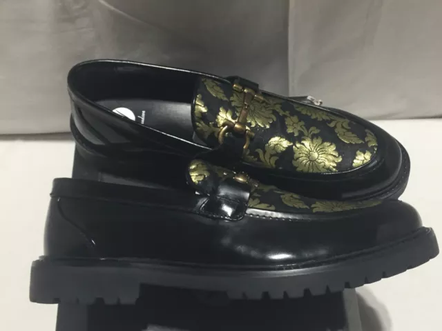 K111 H BY HUDSON Anakin Loafers Black/Gold Mens Size 9