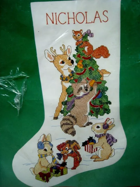 Dimensions Christmas Holiday Needlepoint Stocking Kit,SNOWMAN &  FRIENDS,9099,16