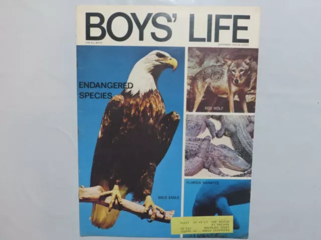 BOYS' LIFE November 1970 ENDANGERED SPECIES Bald Eagle, Red Wolf, Manatee R7