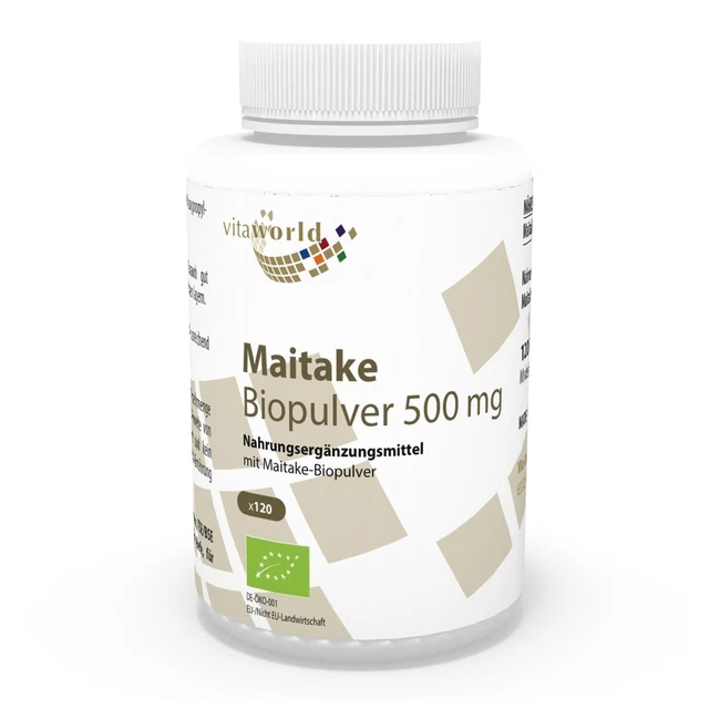 Vita World Maïtaké poudre qualité bio 500mg 120 Capsules Made in Germany