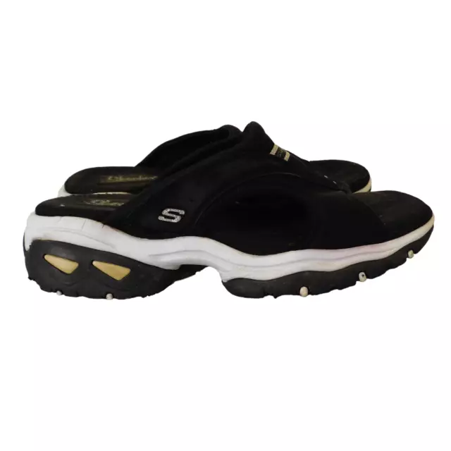 Vintage 90s Y2k Chunky Skechers Black Sandals Slides Black Jammers Platforms 9