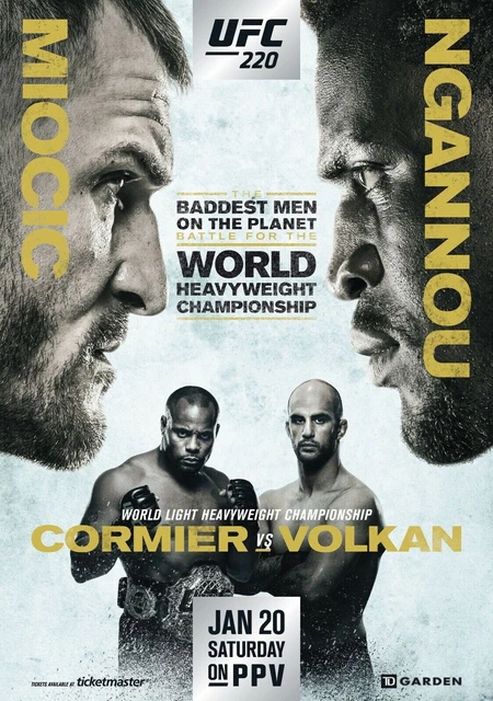Miocic Vs Ngannou Poster Locandina 45X32Cm || Arti Marziali Mma Ufc