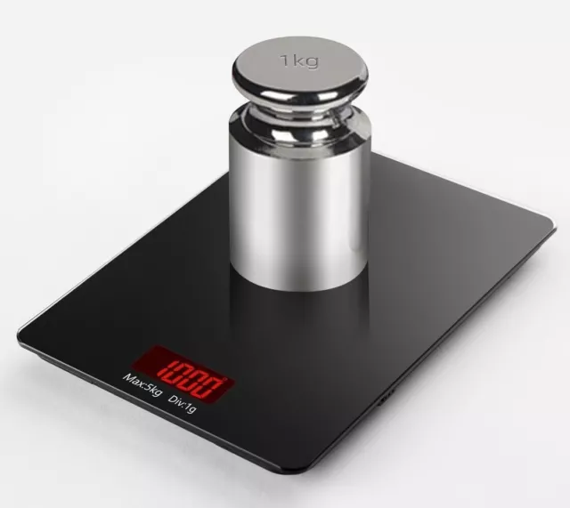 New Black 5kg 1g Electronic Digital Steel Kitchen Scale Postal Scales