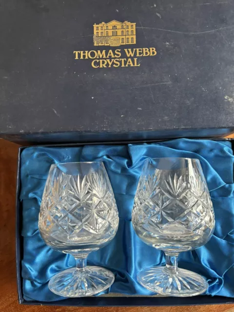 Thomas Webb Edinburgh Crystal Balloon Brandy Glasses