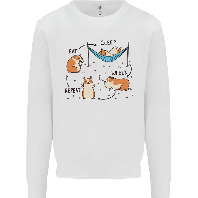 Hamster Eat Sleep Wheek Repeat Funny Kids Sweatshirt Jumper
