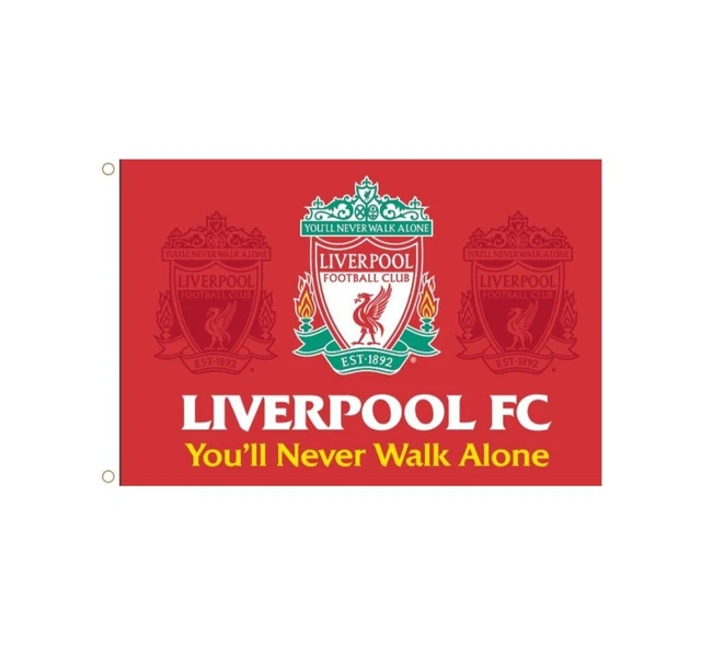 LIVERPOOL FC OFFICIAL Jumbo Crest You'll Never Walk Alone Flag 6x5 LFC ...