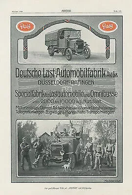 Deutsche Last Automobilfabrik Omnibus Pionier Zugwagen Daag Motor Original 316
