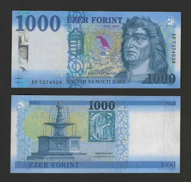 HUNGARY 1000 Forint 2017, P-203a, Pack Fresh UNC, Magyar Nemzeti Bank