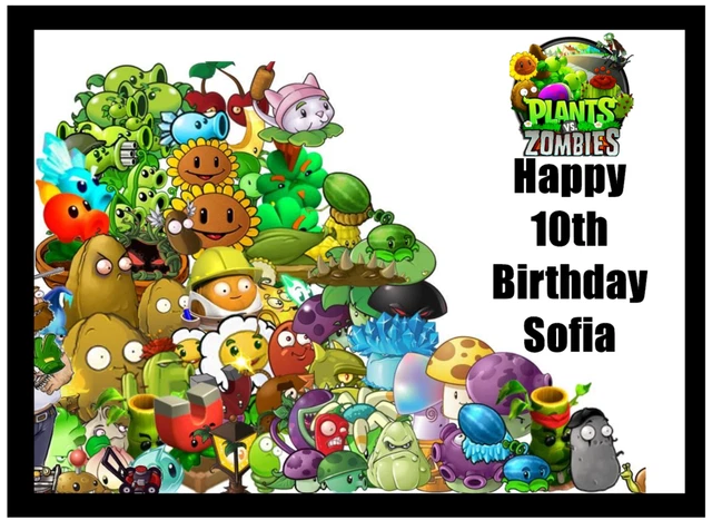 PLANTS VS ZOMBIES Edible Icing Cake & Cupcake Toppers – Birthday ...