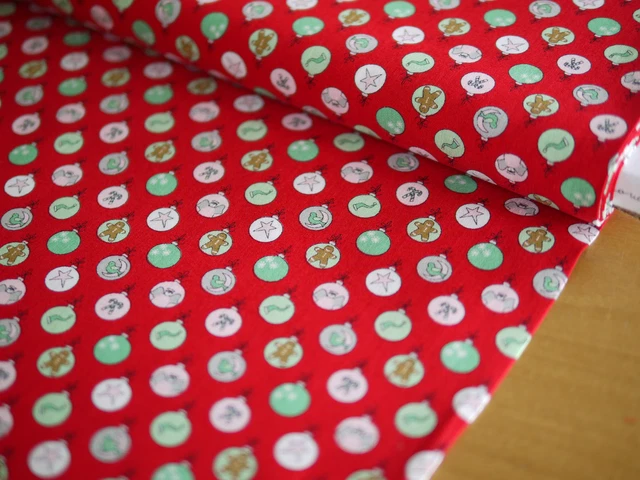 Moda Tela Patchwork Weihnachtsstoff Sugar Plum Christmas Bolas Rojo