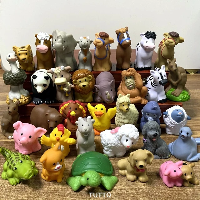 Ancien Filet De Noël Jouet En Bois – Figurines Ferme Et Animaux, Sapin, Années 20 (France)