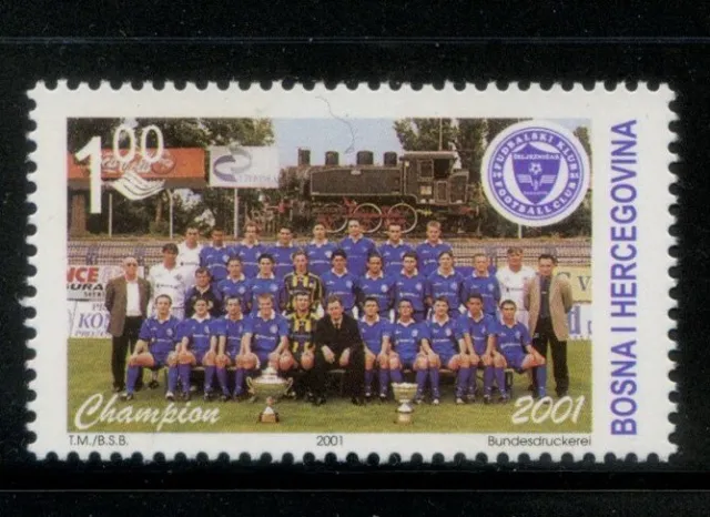 Bosnia & Herz. 2001 MNH** Football*Soccer*National Championship*Sports*Emblem 1v
