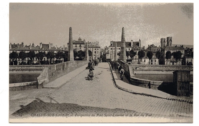 CHALON SUR SAONE - Saône & Loire - CPA 71 - le pont St Laurent