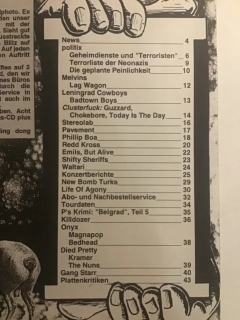 DER WAHRSCHAUER NR. 23 INDIE PUNK FANZINE WALTARI KILLDOZER PHILLIP BOA MElVINS 2