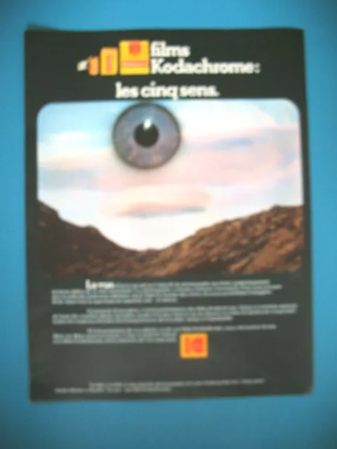Publicite De Presse Kodak Film Kodachrome Les Cinq Sens La Vue Ad 1972