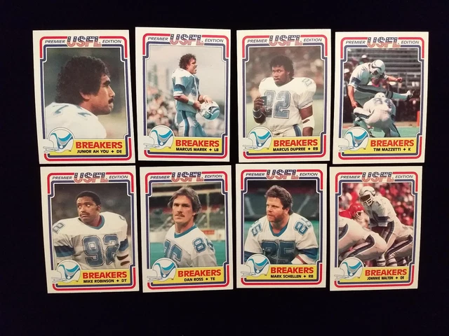 1984 Topps USFL New Orleans Breakers set (8) w/MARCUS DUPREE (R) Nrmt/Nrmt+