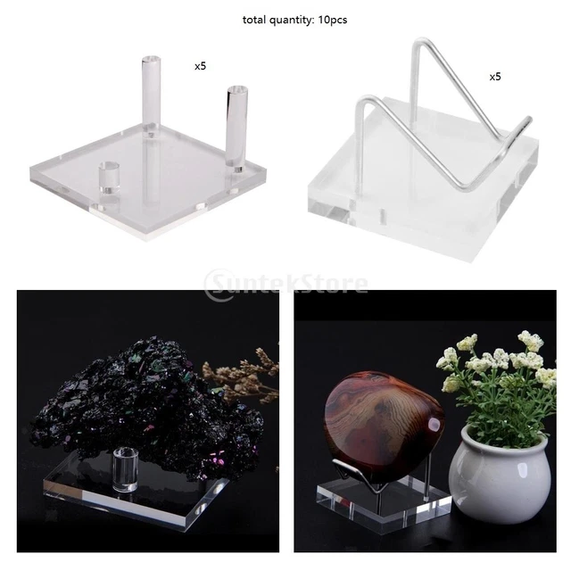 10x Acryl Display Ständer Geode Mineral Bergkristall Kugel Achat Halter 2