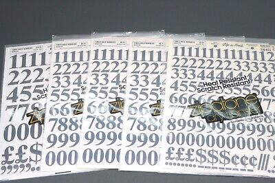 Lote de 5 paquetes de letras de transferencia en seco zipatone Varias Tallas veces Negrita Números