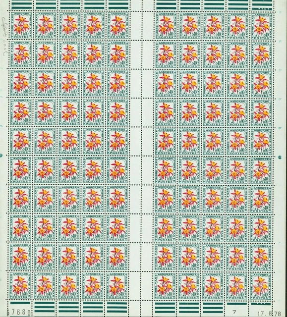 Andorra 1971- French Andorra- MNH. Mi Dues Nr.: 52. Sheet of 100..(EB) MV-17043