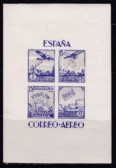 España - Guerra Civil - Hondara - Hojita Correo Aereo - Sin Dentar