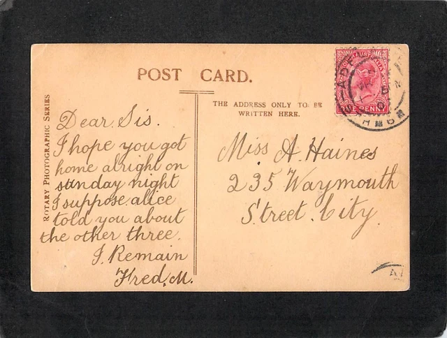 B9701 Glamour Billie Burke pu1907 to Adelaide Australia vintage postcard 2