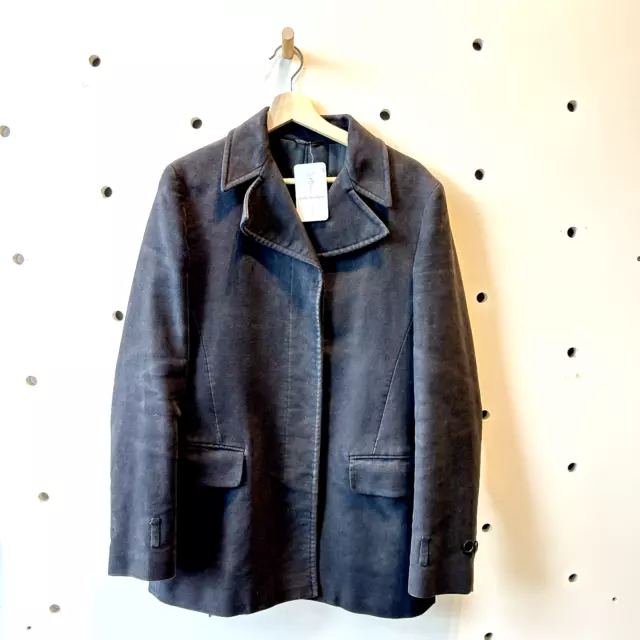 M/L - Helmut Lang Archival Black Button Up Oversized Pea Coat Jacket 0721DK