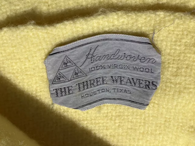 Three Weavers HandWoven Yellow Virgin Wool Soft 2” Fringed Throw Blanket 45x64”