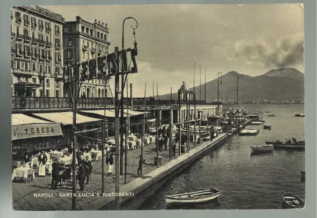 vecchia cartolina di napoli santa lucia e ristoranti