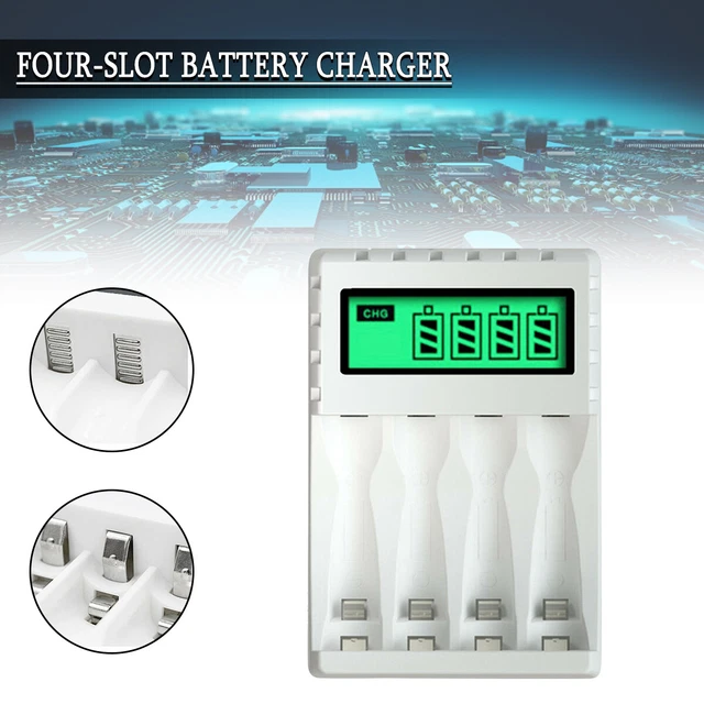 4 Slot LCD Rapid Smart Battery Charger for AAA AA NiMH NiCD Rechargeable K