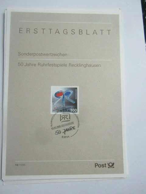 ERSTTAGSBLATT 50 jahre ruhrfestspiele recklinghausen 3.5.1996