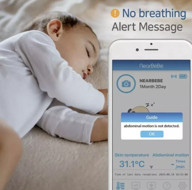 Monitor de seguridad para bebé bebé Nearbebe Care dispositivo reinversión de alerta respiración rosa 2